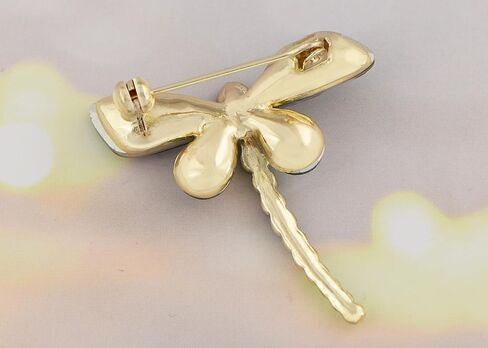 Alilang Silvery Tone Shine Amethyst Purple Crystal Rhinestones Dragonfly Insect Brooch Pin in Kuwait