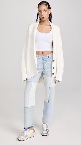 Free People Chamomile Cardi مغسول باللون الأسود MD (للسيدات 8-10) in Kuwait