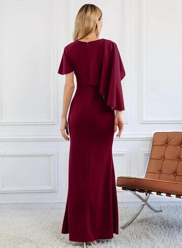 SouqFone Women Formal Prom Dress Sleeveless Ruffle Bodycon Cocktail Evening Wedding Slit Mermaid Maxi Dress in Saudi Arabia