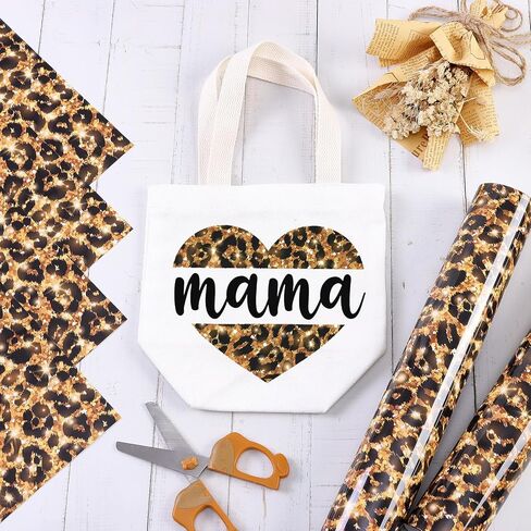 Tintnut Leopard HTV Heat Transfer Vinyl - 10 Sheets 12 X 10 Inches Cheetah Heat Transfer Vinyl Safari HTV Animal Printed Iron On Vinyl for T-Shirts Compatible with Cricut Or Silhoutte Cameo in Kuwait