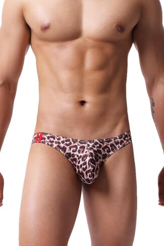 Men's Spandex Low Rise Printed Bikini Slim Fit Briefs Underwear in Kuwait