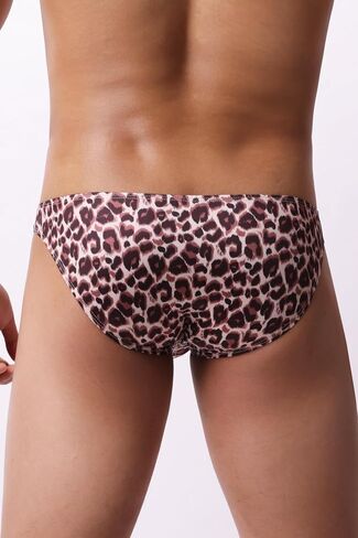 Men's Spandex Low Rise Printed Bikini Slim Fit Briefs Underwear in Kuwait