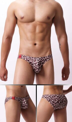 Men's Spandex Low Rise Printed Bikini Slim Fit Briefs Underwear in Kuwait