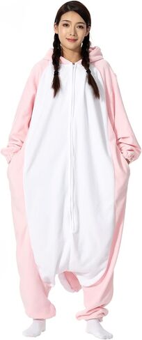 Axolotl Costume Adults Onesies Unisex Pajamas Cosplay Animal Plush Homewear Halloween Jumpsuit for Men Women in Saudi Arabia