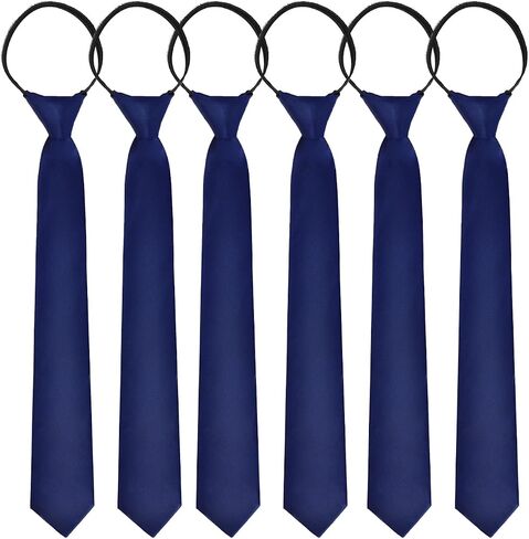 Aurya Boys Ties 6 Pieces Kids Neckties Adjustable Solid Color Zipper Tie for School Uniforms Graduation, 15 IN in Saudi Arabia
