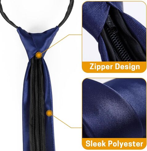Aurya Boys Ties 6 Pieces Kids Neckties Adjustable Solid Color Zipper Tie for School Uniforms Graduation, 15 IN in Saudi Arabia