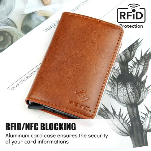 Best Friends EREVEL Mens Wallet Card Holder - Classic Smart Wallet for Men, Pop Up Card Case, Top Grain Leather, RFID Blocking, Slim, Minimalist, Ultra-Thin, Front Pocket, 8 Card Capacity | Cash in Saudi Arabia