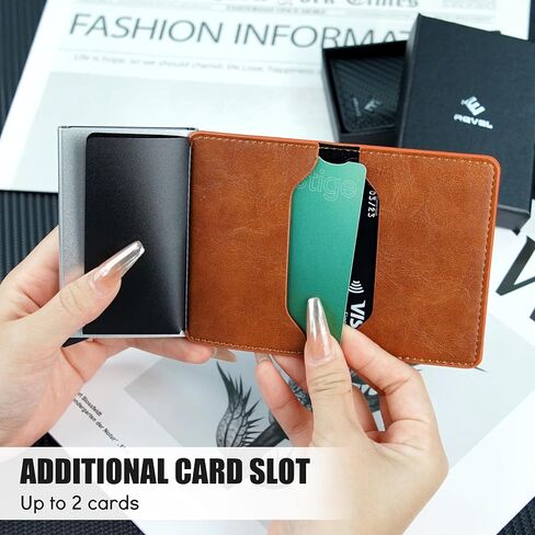 Best Friends EREVEL Mens Wallet Card Holder - Classic Smart Wallet for Men, Pop Up Card Case, Top Grain Leather, RFID Blocking, Slim, Minimalist, Ultra-Thin, Front Pocket, 8 Card Capacity | Cash in Saudi Arabia