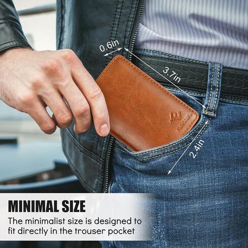 Best Friends EREVEL Mens Wallet Card Holder - Classic Smart Wallet for Men, Pop Up Card Case, Top Grain Leather, RFID Blocking, Slim, Minimalist, Ultra-Thin, Front Pocket, 8 Card Capacity | Cash in Saudi Arabia