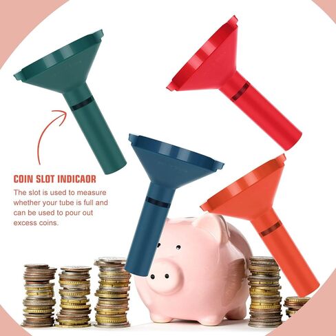 Preformed Coin Wrappers with Coin Sorter Tubes, 4 Coin Sorting Tubes Plastic with 20 PCS Coin Rolls Wrappers Assorted in Saudi Arabia