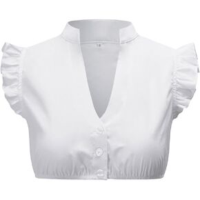 Women's Germen Bavarian Traditional Costume Blouse Oktoberfest Sleeveless Dirndl Tops