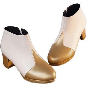 KIRA KIRA Genshin Impact Traveler Lumine Cosplay Shoes DokiDoki-SR Traveler Lumine Cosplay Shoes for Halloween Cosplay Party