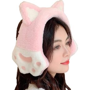 Ear Muffs for Women Winter Outdoors Furry Cute Cat Ear Warmers Teen Girls Soft Warm Faux Fur Earmuffs