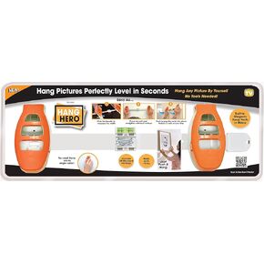 (2) Pack - Hang Hero - All in One Picture Hanging System! Measures, Levels and Inserts Nails at Perfect Depth and Angle. Incl (2) Hang Hero Units and (50) #17 Brad Nails!