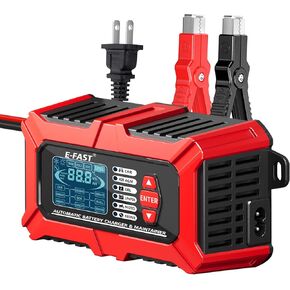 3 in 1 Car Battery Charger and Battery Tester w/Pulse Repair，12V 6A LiFePO4 Lead Acid Automobile Battery Charger and Maintainer 40-999 CCA Digital Auto Battery Analyzer Automotive Trickle Charger