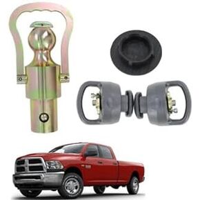 GNXA2062 Ball & Safety Chain Kit Compatible with Dodge Ram 2500 3500 Trucks-30000 lbs, 2-5/16-Inch Ball Replacement GNXA2062