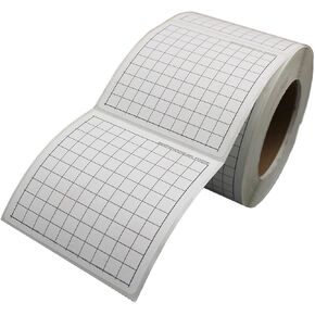 3.75" x 3.75" Graph Paper Grid Stickers, 10 Squares x 10 Squares, Roll of 500 Stickers