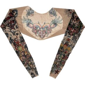 Wild Rose Ladies Lucky Tattoo Sleeve Shrug, Cowgirl Stars Sparrow Black Water, Tan