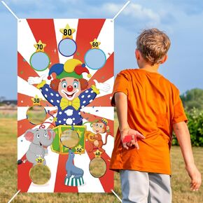 RGISHOP Luau Party Game,Tiki Party Toss Games Banner Aloha Party Game Hawaiian Game Backdrop with 3 Bean Bags for Kids Summer Tropical Aloha Theme Party Decoration