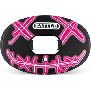 Battle Sports Camo Chrome Oxygen Football Mouthguard - Mouth Guard with Convertible Strap, Superior Airflow and Better Performance, Maximum Protection and Breathability, Works with Braces - White