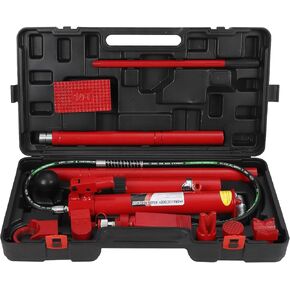 4 tons Hydraulic Kit - Portable Hydraulic Jack, Oil Hose, Ideal for Construction, Truck Bed Unloading, and Farm Equipment.