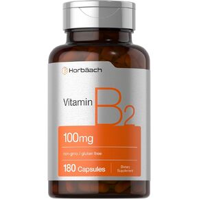 Vitamin B-2 100mg | 400 Tablets | Vegetarian, Non-GMO & Gluten Free Supplement | Vitamin B2 Riboflavin | by Horbaach