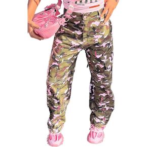 XZLUFNY Women Camo Cargo Pants Camouflage Sweatpant Army Fatigue Trousers with Pockets