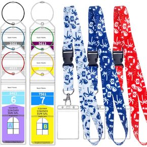 Royal Caribbean Luggage Tag Holders with Cruise Lanyards, Zip Seal Clear Luggage Tag Holder with Detachable Cruise Lanyard and Badge Holder for Ship Card (6 Luggage Tag Holders + 3 Cruise Lanyard)