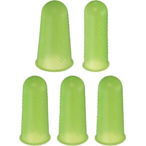 uxcell 10Pcs Rubber Fingers Tips Finger Protectors Silicone Finger Cots Thimble Fingers Covers Gloves Sleeves for Home Office Desktop Accessories Guitar 3 Sizes Green