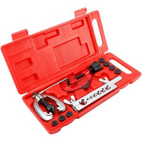 Double Flaring Tool Kit 1/8" to 1-1/8" Pipe Cutter,Tubing Bender with 3/16"-5/8" 7 Dies For Automotive Brake Line