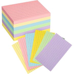 Colored Lined Index Cards 3x5 Ruled-Goefun 300 Sheets Lined Note Cards 3 x 5 Color Flash Cards for Studying, Note Taking, To Do List