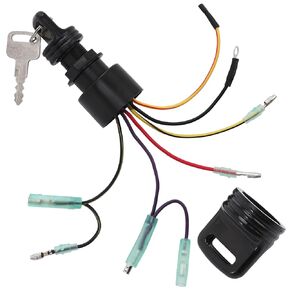 Boat Ignition Switch with Key fit for Mercury Mariner Outboard Motor Control Box with 2 Keys 6 Wire Connectors 3 Position - Replace Mercury Ignition Switch 87-17009A5 87-17009A2