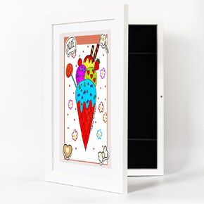 8x12 Kids Artwork Frame Changeable Solid Wood Wall Hanging Picture/Diamond Painting Horizontal or Vertical (Black)