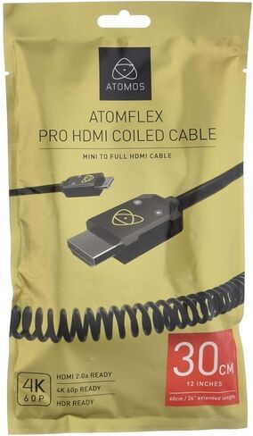 كابل ATOMOS ATOMFLEX PRO HDMI ملفوف (صغير إلى كامل 30 سم) كابل HDMI 2.0 ATOM4K60C3 in Kuwait