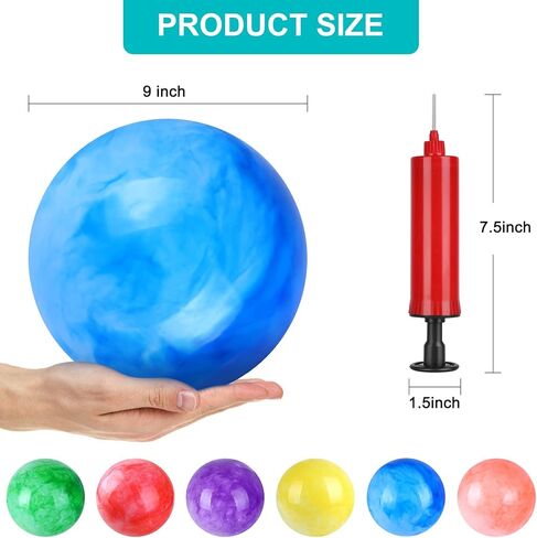 GCQJOQ 3 Pcs Marbleized Bouncy Balls for Kids Large-Sized Ball Inflatable Rubber Playground Sensory Balls for Beach Pets Indoor Outdoor Kickball Water Balls in Saudi Arabia