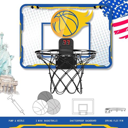 Indoor Mini Basketball Hoop, Basketball Hoop for Room and Office Door, Basketball Hoop for Kids Age 8-12 with 3 Mini Basketballs, Scoreboard and Complete Accessories in Kuwait