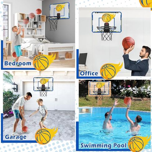 Indoor Mini Basketball Hoop, Basketball Hoop for Room and Office Door, Basketball Hoop for Kids Age 8-12 with 3 Mini Basketballs, Scoreboard and Complete Accessories in Kuwait