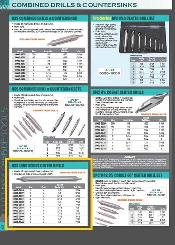 HHIP 5000-0038#5 High Speed Steel Center Drill and Countersink, 3/16" Drill Diameter, 7/16" Body Diameter, 4" OAL in Saudi Arabia
