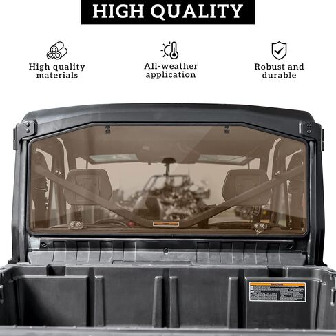 SAUTVS Dark Tinted Rear Windshield for Can Am Defender, Heavy Duty Hard Coat Full Back Window Shield Rear Panel for Can-Am Defender HD5 HD7 HD8 HD9 HD10 Max 2016-2024 Accessories in Saudi Arabia
