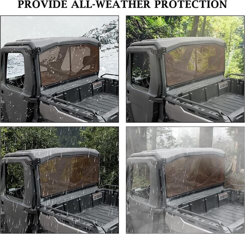 SAUTVS Dark Tinted Rear Windshield for Can Am Defender, Heavy Duty Hard Coat Full Back Window Shield Rear Panel for Can-Am Defender HD5 HD7 HD8 HD9 HD10 Max 2016-2024 Accessories in Saudi Arabia