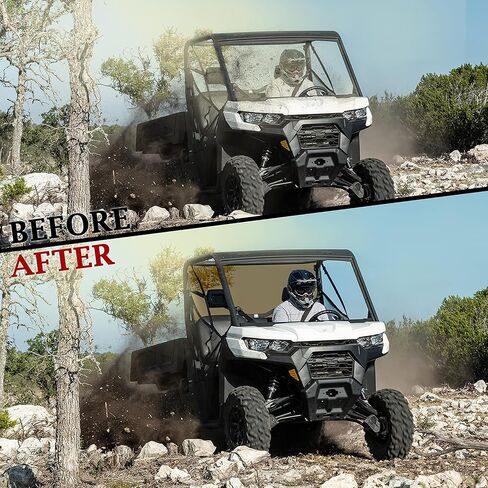 SAUTVS Dark Tinted Rear Windshield for Can Am Defender, Heavy Duty Hard Coat Full Back Window Shield Rear Panel for Can-Am Defender HD5 HD7 HD8 HD9 HD10 Max 2016-2024 Accessories in Saudi Arabia