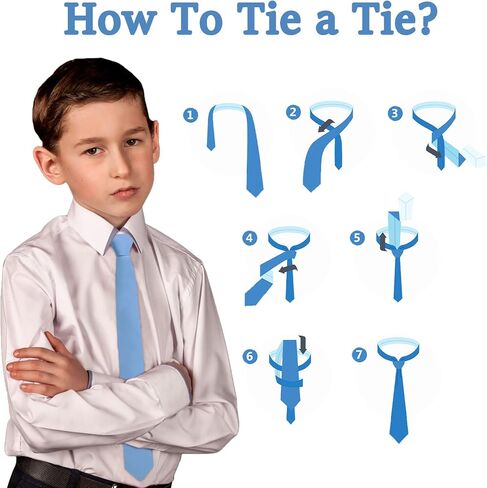 Mantieqingway Ties for Boys, Solid Color Kids Tie Polyester Neckties for School Uniform Graduation Wedding Party (Age 8-12) in Saudi Arabia
