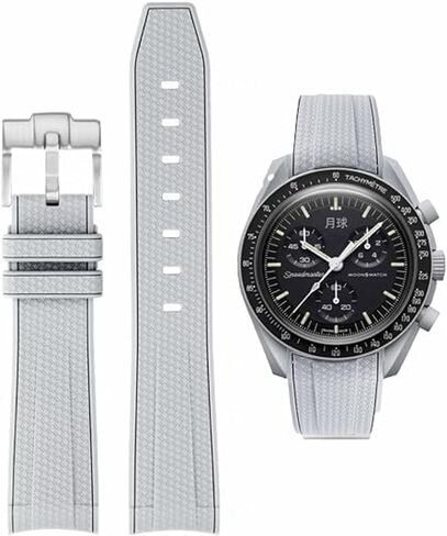 WatchBands for Moonswatch Watch Rubber for Omega x Swatch MoonSwatch 20mm Rolex Seiko Watch Carbon firbe grain Silicone Men with Stainless Steel Replacement Bracelet Original Bracelet Omega x Swatch MoonSwatch Speedmaster in Saudi Arabia