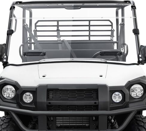 الزجاج الأمامي الكامل لـ Kawasaki Mule Pro، زجاج أمامي شفاف مقاوم للخدش ومقاوم للغبار وقوي ومتين من البولي تهوية لملحقات Kawasaki Mule Pro FXT DXT DX FX 2015-2023 in Saudi Arabia
