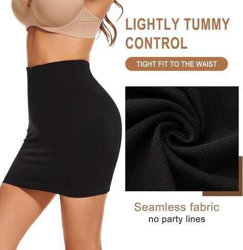 Half Slips Shaper Seamless Slip Shapewear Under Dress Tummy Control Slip Skirt in Saudi Arabia