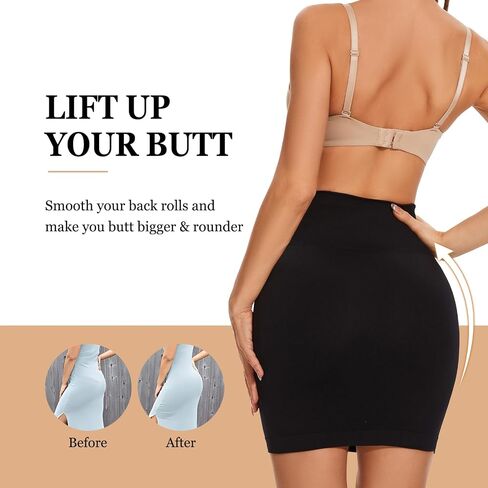 Half Slips Shaper Seamless Slip Shapewear Under Dress Tummy Control Slip Skirt in Saudi Arabia
