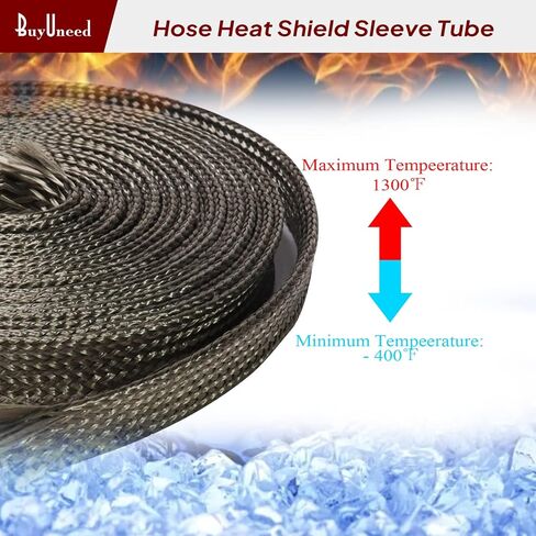 3/4 بوصة - 13 قدم خرطوم العادم درع حراري لحماية الأكمام - خراطيم ناعمة ومرنة وقابلة للتعديل، أنبوب زيت الدروع in Kuwait