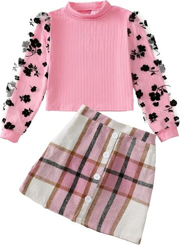 Girl Skirt Sets Casual Winter Fall Dresses Cute Clothes Outfit for Girls in Saudi Arabia
