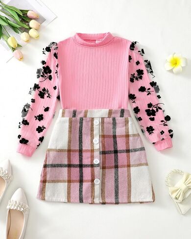 Girl Skirt Sets Casual Winter Fall Dresses Cute Clothes Outfit for Girls in Saudi Arabia