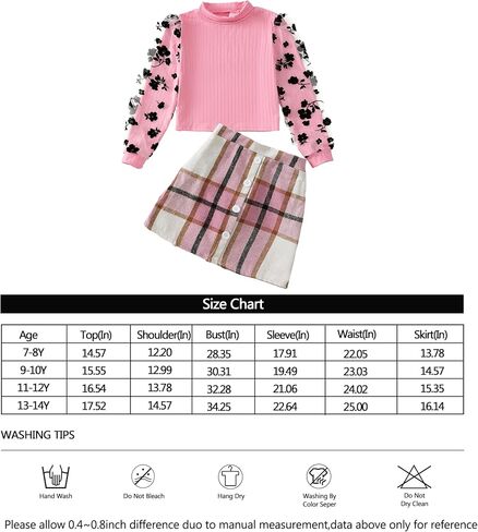 Girl Skirt Sets Casual Winter Fall Dresses Cute Clothes Outfit for Girls in Saudi Arabia